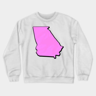 Pink Georgia Outline Crewneck Sweatshirt